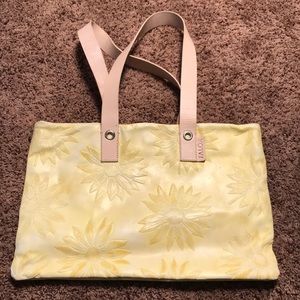 Beautiful yellow Falor  tote bag